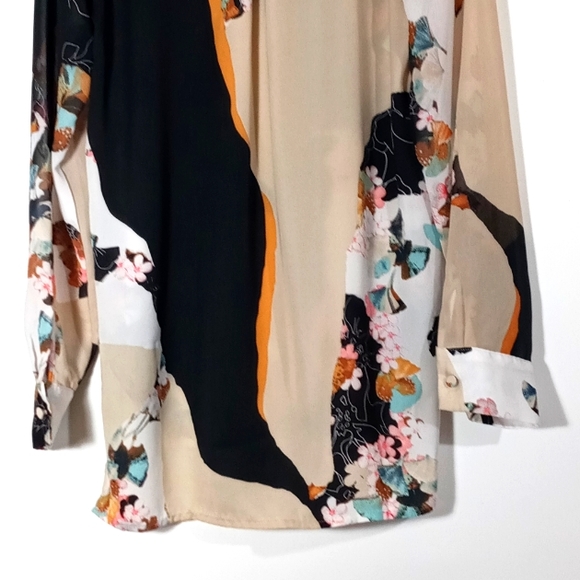 3.1 Phillip Lim x Target XS/TP Floral Print Collared Button-Front Blouse Tunic - Picture 7 of 8